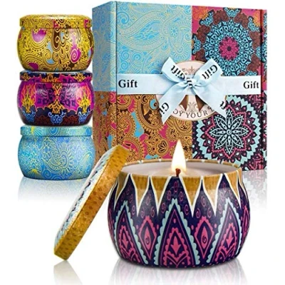 Imagen de YMing Set Idee Regalo Candele Profumate per san valentino, in Cera di Soia Naturale, Donne, Alleviare Lo Stress e Aromaterapia, Anniversario Compleanno 4 Pack