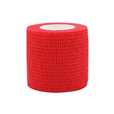 Imagen de Risscly Rojo 5cm venda cohesiva autoadhesivas cinta adhesiva deportiva deportivas 6 rollos