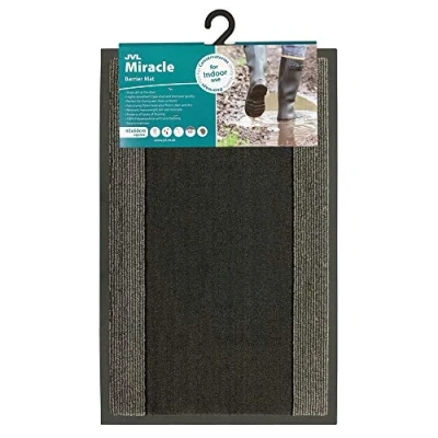 Imagen de JVL Miracle Barrier Felpudo (40 x 60 cm), diseño de Rayas, Color Gris y