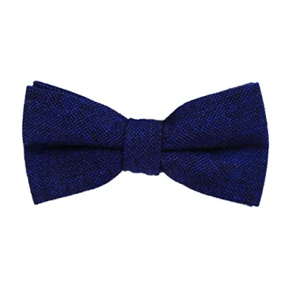 Imagen de DonDon Pajarita de algodón para hombre 12 x 6 cm ajustable y lista usar azul