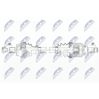 Imagen de NTY NPW ME 106 Árbol de transmisión Eje delantero, izquierda 604 MERCEDES BENZ: Clase B, A