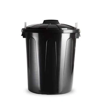 Imagen de Plastic Forte Cubo de basura con tapa 21 litros basurero Negro asas presión