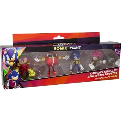 Imagen de Lansay Sonic Prime Juego de 4 Figuras articuladas 7,5 cm Colección Personajes Dibujos Animados y Videojuegos Juguetes para niños a Partir 8 años