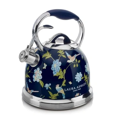 Imagen de VQ Laura Ashley Elveden Marina Hervidor Agua Induccion de 2,5 Litros Tetera Inducción Ebullición Rápida con Mango Enfriado Recubierto Silicona para Cocina Gas, u Otras Estufas