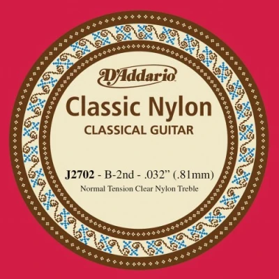 Imagen de D&#039;Addario J2702, cuerda individual de nailon para guitarra clásica, nivel principiante, tensión normal, segunda