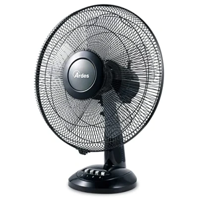 Imagen de Ardes Ventilador de Mesa 40 cm 5 Aspas Oscilatorias Total Black 3 Velocidades Silencioso Modelo AR5S41
