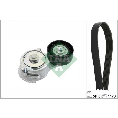 Imagen de INA 529 0478 10 Juego de correas trapeciales poli V Revisar/sustituir poleas libres del alternador ABARTH: 500 / 595 695 Hatchback