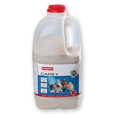 Imagen de Beaphar Care+ Arena de Baño para Chinchillas y Roedores Absorbe la Grasa Humedad del Pelaje 1,3kg