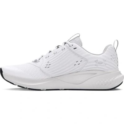 Imagen de Under Armour UA W Charged Commit TR 4 zapatillas de deporte para mujer, ligeras transpirables, color blanco/neblina distante/negro