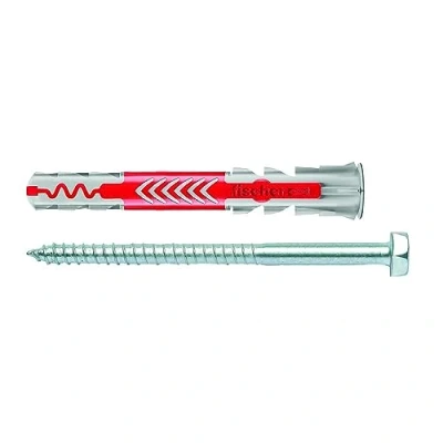 Imagen de fischer 538247 Enchufe de Pared, Gris/Rojo, 10x80