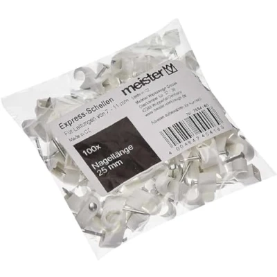 Imagen de Viola Direkt GmbH 7454160 Meister Express Abrazaderas para Cables y conductos Unidades, Color Blanco, 7 11 mm (100 Stück)