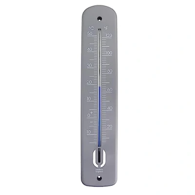 Imagen de termómetro grande para exteriores de jardín 380 mm uso en invernadero patio terraza cobertizo pared clásico interiores y (gris)