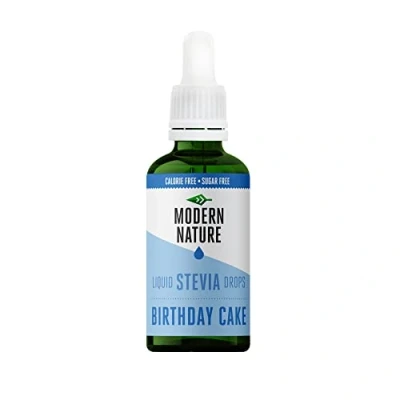 Imagen de Modern Nature Gotas de Stevia Líquida Sabor Pastel 50ml Edulcorante Natural, Sin Azúcar, Calorías, Keto Sustituto del Azúcar y Jarabe Café