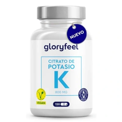 Imagen de Citrato de Potasio 2210mg 120 Cápsulas Apoya la Tensión Arterial, Función Muscular y el Sistema Nervioso 800mg potassium elemental Vegano, dosis óptima, probado en laboratorio