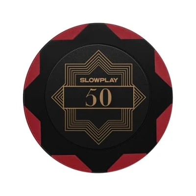 Imagen de SLOWPLAY Nash Fichas de Póquer Clay Numeradas Tournament, 40 mm, 14 Gramos, 50 Unidades Juego Póquer, Arcilla Ideal para Texas Holdem Poker (50)