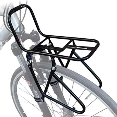 Imagen de Portabultos Bicicleta Delantero portaequipajes Pannier 15KG Capacidad Rack portaequipaje montaña Puede Llevar Bolsa de portaequipajes/Cesta Bicicleta/Tienda/Saco Dormir