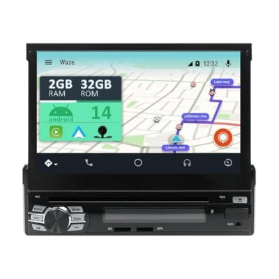 Imagen de YUNTX Android 13 Autoradio con navi Incorporado CarPlay/Android Auto/GPS IPS 2.5D Pantalla Dab/Bluetooth 5.0/Control del Volante/USB/WiFi/MirrorLink/4G/Cámara/DVD Player