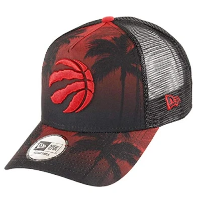 Imagen de New Era Toronto Raptors Frame Adjustable Trucker Cap NBA Palm Tree Red/Black One Size