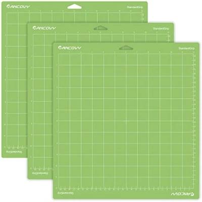 Imagen de RANCOVY Alfombrilla de corte para Cricut Maker 3/Maker/Explore 3/Air 2/Air/One Standard Grip Adhesivo Quilting Mat 12 x pulgadas, color verde, paquete 3
