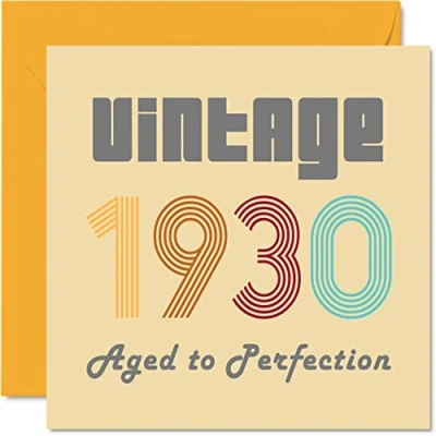 Imagen de tarjetas de cumpleaños 94 para hombres y mujeres, estilo vintage 1930, envejecidas a la perfección, tarjeta divertida ella, felicitación mejor