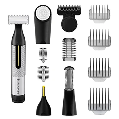 Imagen de Remington Recortadora de Barba Omniblade Multi Pro, Afeitadora para Cara y Cuerpo, Sin Cable, Peine Regulable, Microrrecortador, 2 Micropeines Varios Accesorios, 100% Resistente al Agua, HG5000