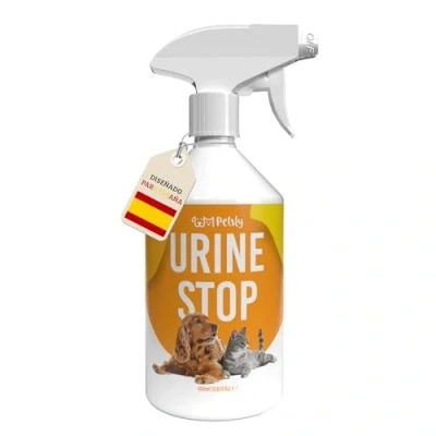 Imagen de Petsly Spray Repelente Gatos y Perros Anti Orines + Elimina Malos Olores, 500ml de Perro Gato Ahuyentador Exterior e Interior Repele Desodoriza en Cualquier Superficie