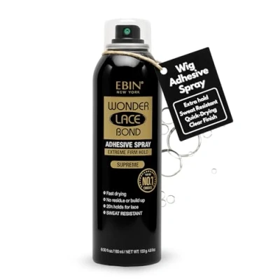 Imagen de Ebin NEW YORK Wonder Lace Bond Adhesivo en spray, fijación extremadamente fuerte, supremo, 180 ml
