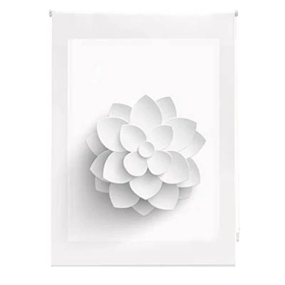 Imagen de Blindecor Flores Estor Enrollable Translúcido con Estampado Impresión Digital Modelo Flower 130 x 180 cm (ancho por alto) Tamaño de la Tela 127 175 Estores para Ventanas