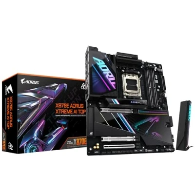 Imagen de GIGABYTE Placa Base X870E AORUS Xtreme AI Top Compatible con CPU AMD Ryzen Serie 9000, VRM de 18+2+2 Fases, hasta 8800 MHz DDR5 (OC), 1 PCIe 5.0 M.2 + 3 4.0 M.2, WI FI 7, LAN 10 GbE, USB 4