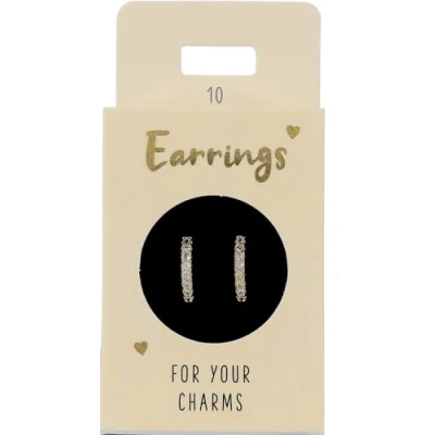 Imagen de Depesche 11833 010 Pendientes de aro con Piedras Blancas, chapados en Oro, Ideales como pequeño Regalo, Color Gold White, Normal