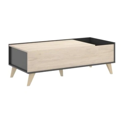 Imagen de DEKIT GRUPO RIMOBEL NESS MESA DE CENTRO ELEVABLE GRAFITO / NATURAL 41 X 99 60 CM