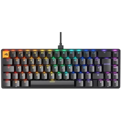 Imagen de Glorious gaming GMMK 2 Compact 65% Teclado mecánico, compacto TKL 65%, carcasa de aluminio, personalizable, keycaps dobles, switches Fox, RGB, distribuciones QWERTY español Negro