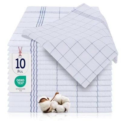 Imagen de BARBONS paños de Cocina Premium Trapos Algodon 100% Certificado Öko Tex Muy absorbentes Secos Azulejo Cuadrado(47x68)