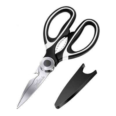 Imagen de La Moustache Tijeras de Cocina Multifunción 210 mm Hojas Acero Inoxidable con Funda Protectora para Cuchillas, Ultra Afiladas Cortar Pollo, Pescado, Carne, Vegetales y Hierbas