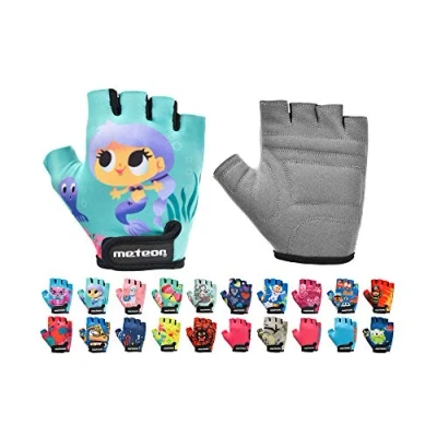 Imagen de Guantes Bicicleta MTB BMX Ciclismo Montaña Carretera Fitness Gimnasio Bici Escalada Senderismo y Otros Deportes Deportivos Sin Dedos para Mujer Hombre (JR M 7 7,5cm, Magic)