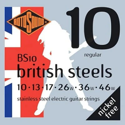 Imagen de Rotosound BS British Steels Juego de Guitarra Eléctrica Acero Inoxidable Regular 10 46 BS10