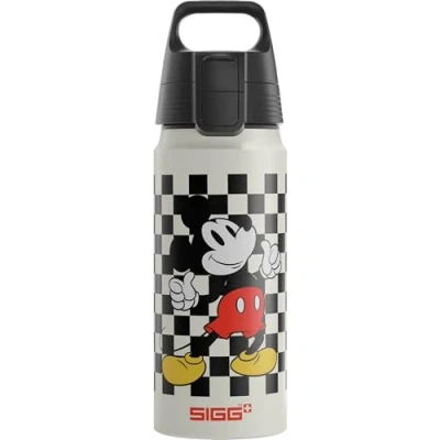 Imagen de Sigg WMB ONE Disney Mickey Mouse Blanco cantimplora infantil (0.6 L), hermética sin sustancias nocivas, botella de aluminio ligera fabricada en Suiza