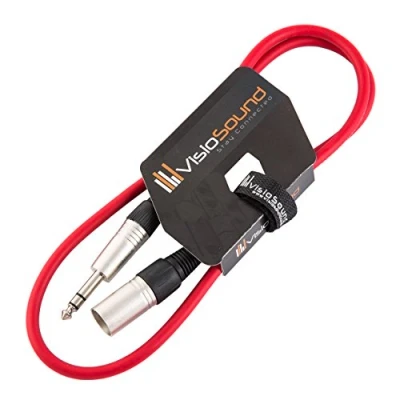 Imagen de Macho XLR a Cable Jack Estéreo TRS 6.35mm / Balanceado/Cable audio de altavoz 1m Rojo