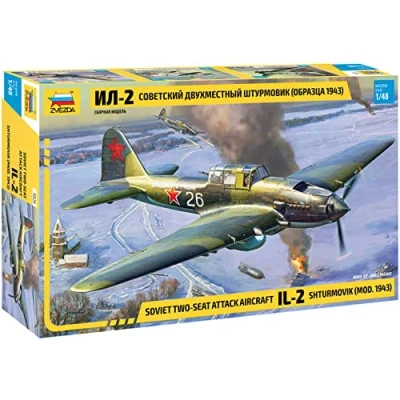 Imagen de Zvezda 4826 1:48 Sov. IL 2 Stormovik mod.1943 kit de construcción plástico, para ensamblar, réplica detallada, sin lacar