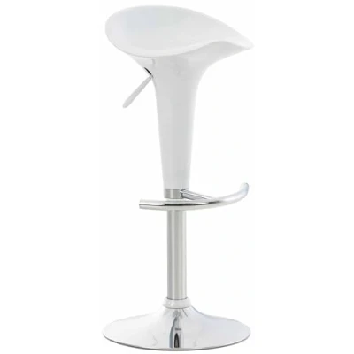 Imagen de Taburete Saddle con Asiento De Polipropileno I Bar Altura Regulable &amp; Giratorio Silla Alta Cocina Reposapiés Color:, Color:Blanco