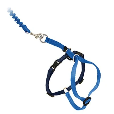 Imagen de PetSafe Easy Walk, Arnés para Gatos, con Correa Elástica, de Seguridad, Ajustable, Cómodo, Sección Elástica Azul, S