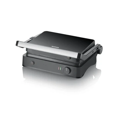 Imagen de SEVERIN Grill de contacto SEVINI Light, con placas parrilla cerámica extraíbles. Parilla mesa regularización temperatura hasta 220, 30 x 22 cm, KG 2398