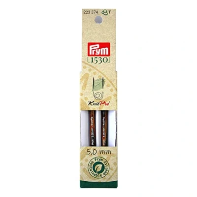 Imagen de Prym Rundstricknadelspitzen Natural Farbig Kurz 8,7 cm 5,00 mm Agujas Redondas, Madera, Multicolor, 5,0