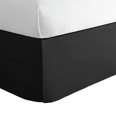Imagen de Today&#039;s Home Falda de Cama clásica a Medida con Volantes, diseño Mezcla algodón, Longitud caída 14 Pulgadas, Individual, Color Negro