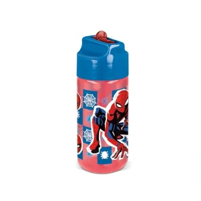 Imagen de p:os 35682 Botella Infantil Spiderman con Pajita integrada, Recipiente para Beber una Capacidad aproximada de 430 ml, Ideal Bebidas frías