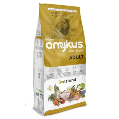 Imagen de Amykus Adult 12,5 kg Pienso para Perros Adultos de Todas Las Razas Comida 100% Completa y Equilibrada Altamente Nutricional con Pollo Arroz