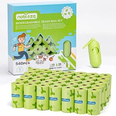 Imagen de Nobleza bolsas caca Perro, Biodegradables, 1080 con Dispensador, Extra Grueso, A Prueba de Fugas, Bolsitas Dog Poop Bag, 72 Rollos