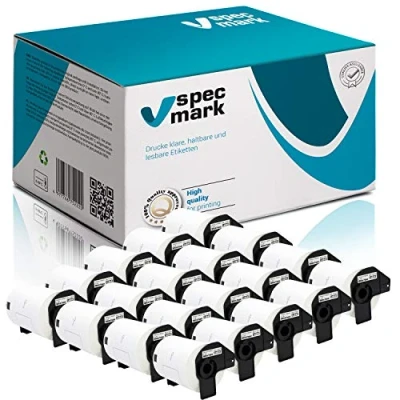Imagen de specmark 20 rollos de etiquetas individuales compatibles con Brother DK 11241, 102 mm x 152 mm, 200 unidades para impresoras QL: QL 1050, 1060N y 1100