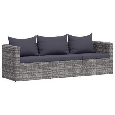 Imagen de vidaXL Set Muebles Jardín Ratán Sintético 8 Pzas Sofá Modular Tumbona Otomana