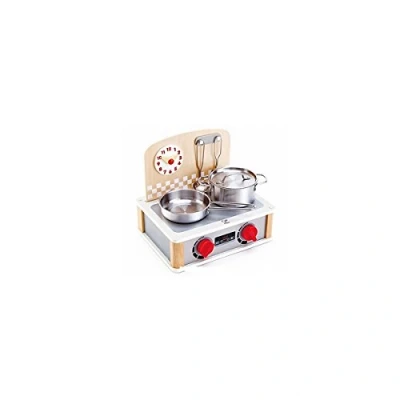 Imagen de Hape 2 in 1 Kitchen &amp; Grill Set , Pretend Play Realistic Role Cooking Toy Playset for Kids